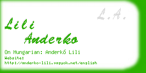 lili anderko business card